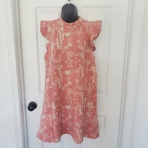 BCBG Peach Jacqaured Dress